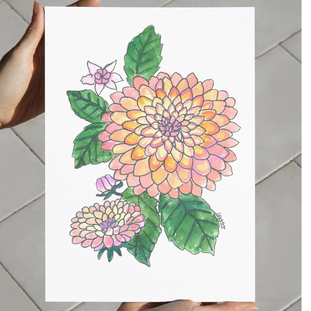 Radiant Dahlia | A4 Wall Poster