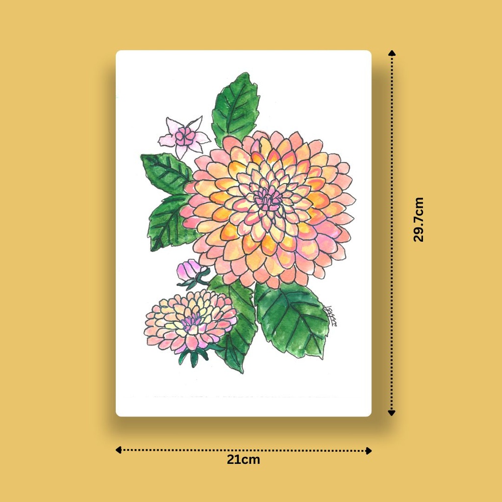 Radiant Dahlia | A4 Wall Poster