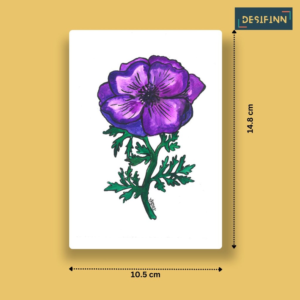 Anemona Coronaria | A6 Card | Only Print