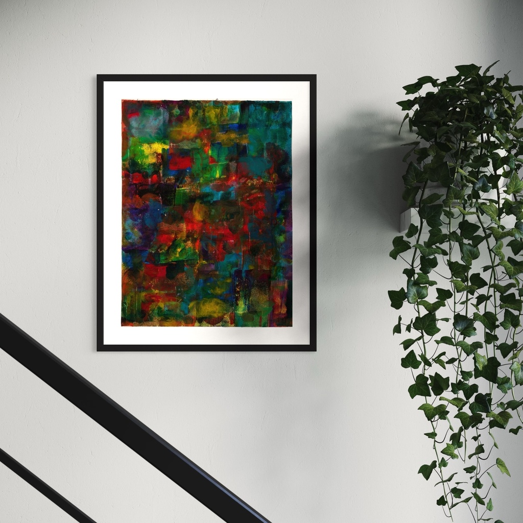 Colors Dream in Shadows | 60 cm x 45 cm x 0.1 cm | Original Art on Rolled Canvas