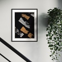 Golden Strokes in the Dark | 60 cm x 45 cm x 0.1 cm | Original Art on Rolled Canvas