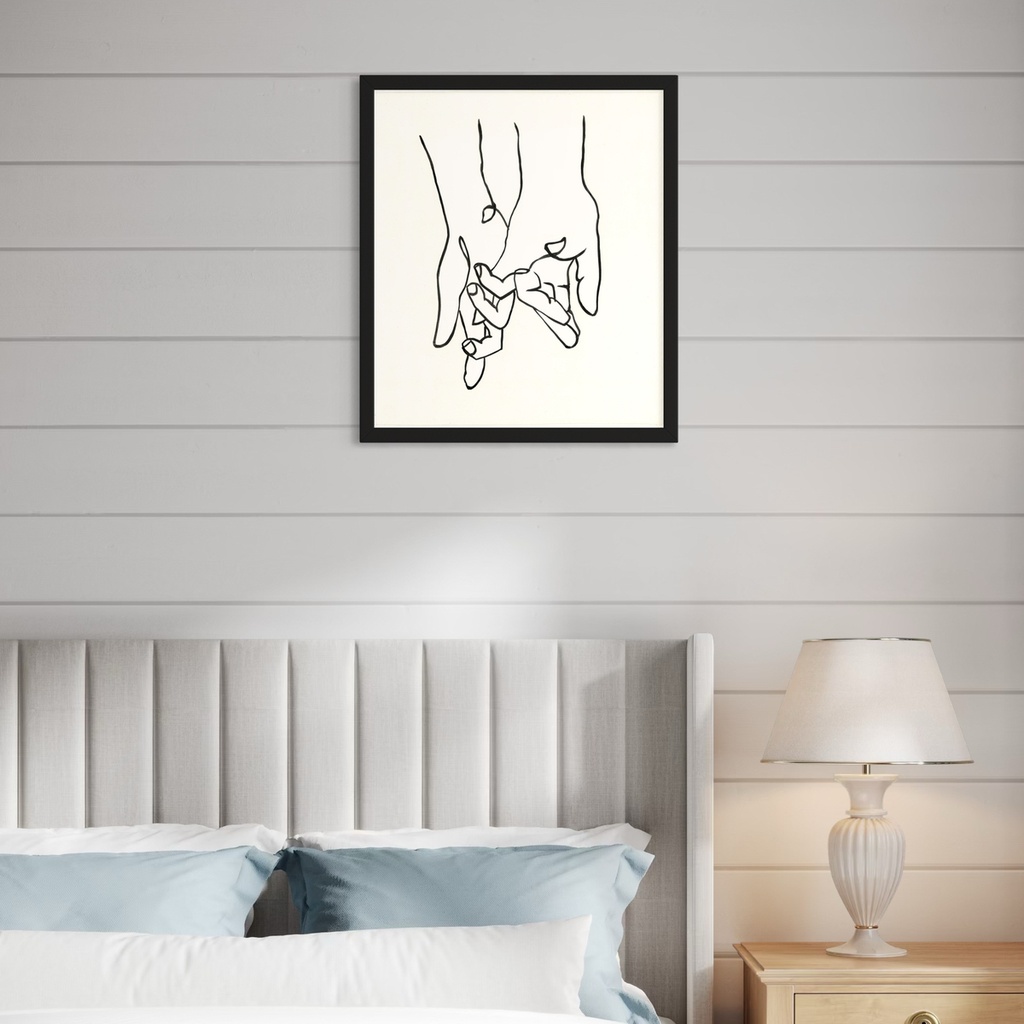 Fingers Interlocked, Hearts Connected | 70 cm x 60 cm x 0.1 cm | Original Art on Rolled Canvas