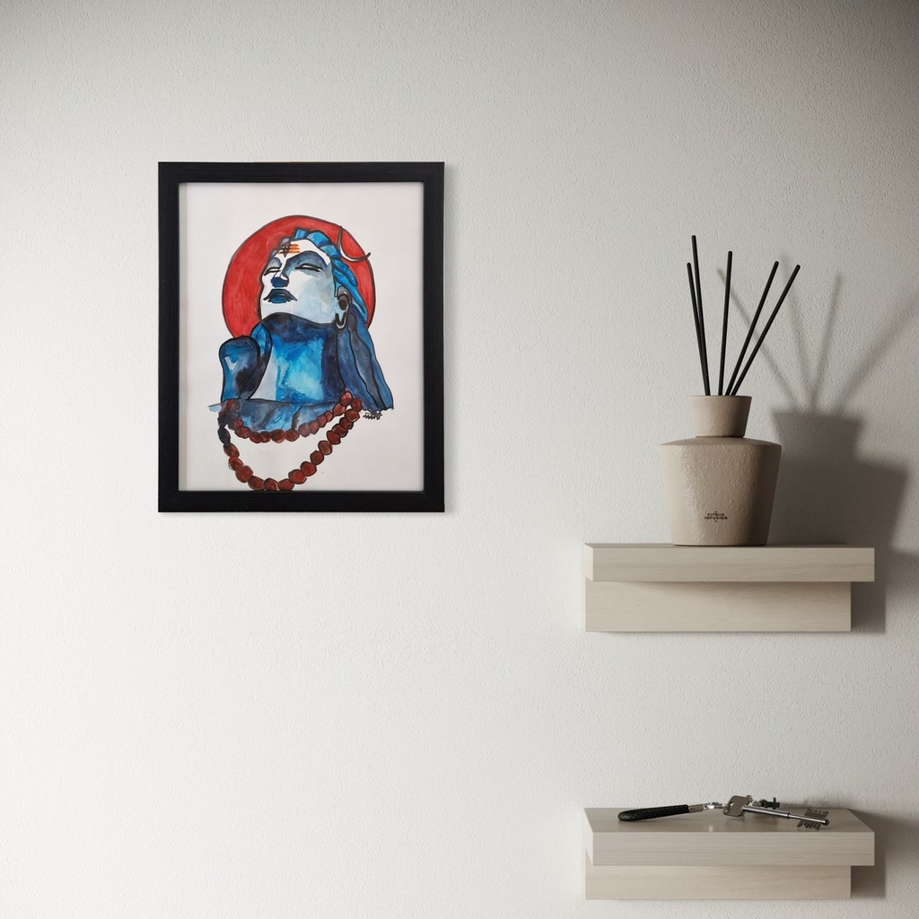 Adiyogi - Eternal Stillness, Infinite Wisdom | 31 cm x 25 cm x 2 cm | Original Art on Watercolor Paper
