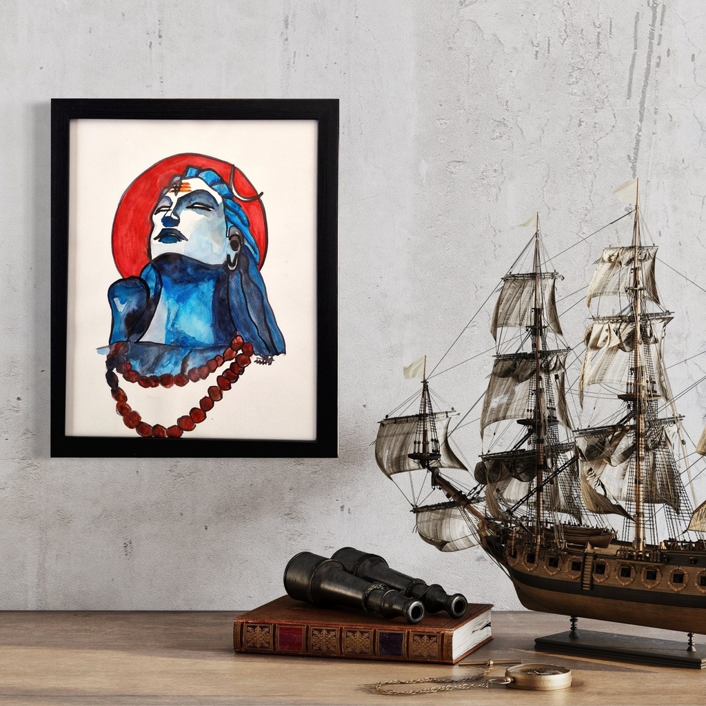 Adiyogi - Eternal Stillness, Infinite Wisdom | 31 cm x 25 cm x 2 cm | Original Art on Watercolor Paper