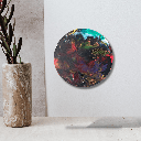 The Dance of Color | 20 cm x 20 cm x 2 cm | Original Art on Wooden Base