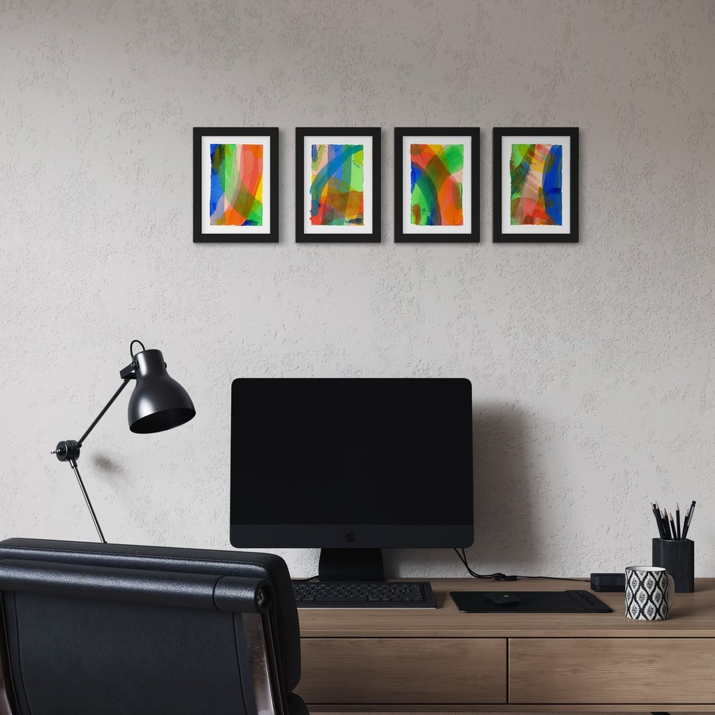 Waves of Light, Rivers of Hue | 42 cm x 29.7 cm x 0.1 cm | A set of 4 Original Arts on Acrylic Paper