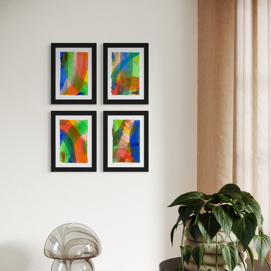 Waves of Light, Rivers of Hue | 42 cm x 29.7 cm x 0.1 cm | A set of 4 Original Arts on Acrylic Paper