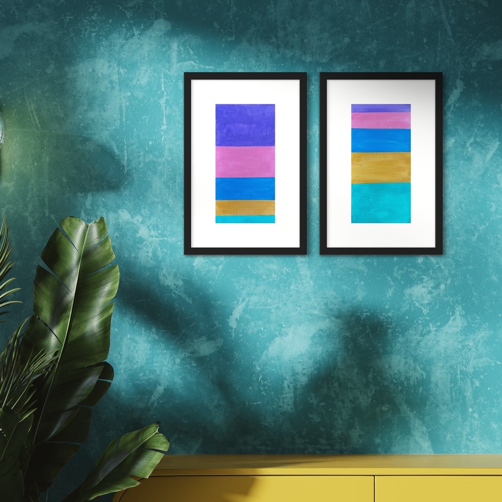 Parallel Shades in Motion | 15 cm x 30 cm x 0.1 cm | Set. of 2 Original Arts on Rolled canvas