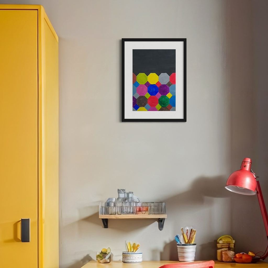 Octagons in Perfect Harmony | 30 cm x 40 cm x 0.1 cm | Original Art on 300 Gsm Card
