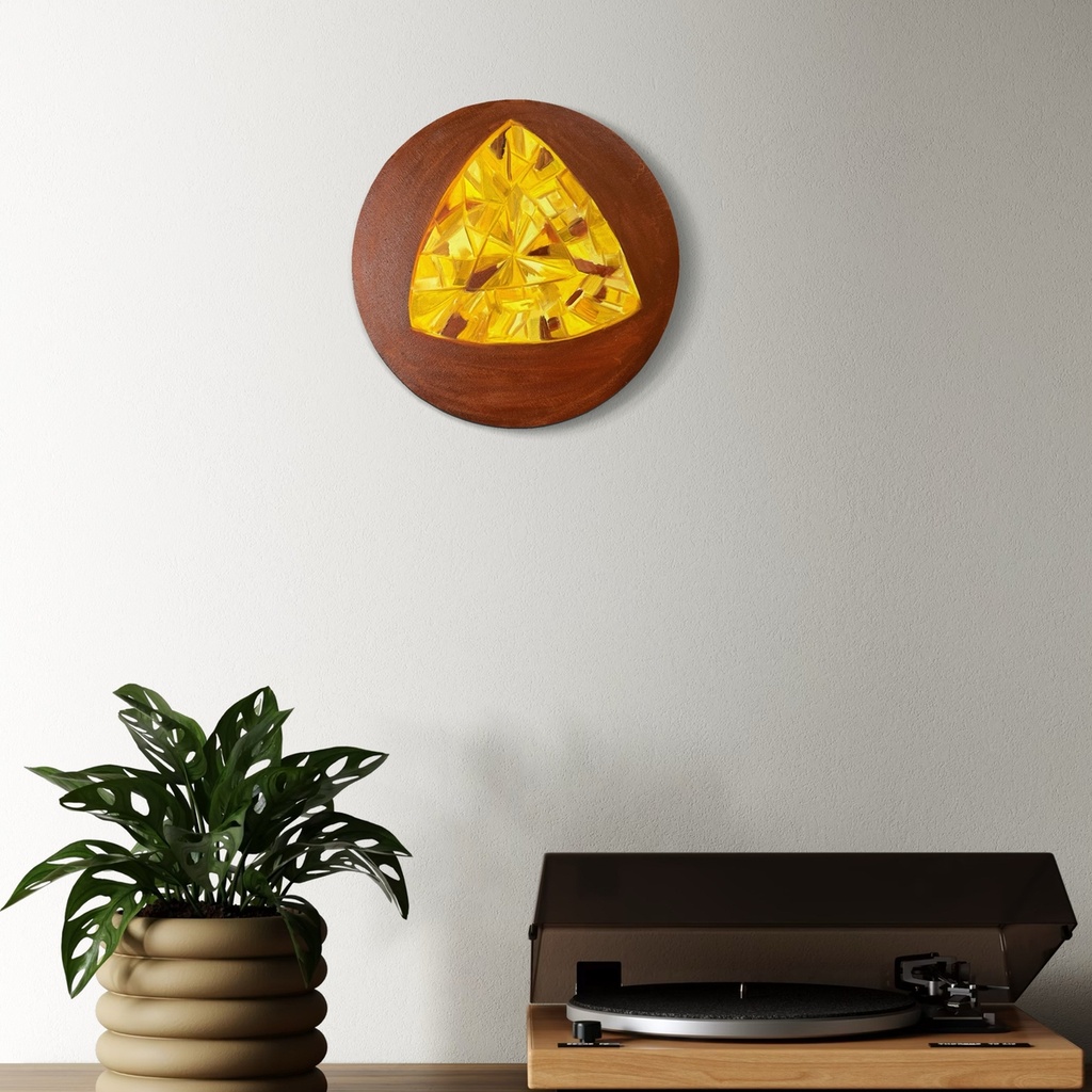 Triangular Brilliance in Gold | 30 cm x 30 cm x 2 cm | Original Art on Stretched Canvas