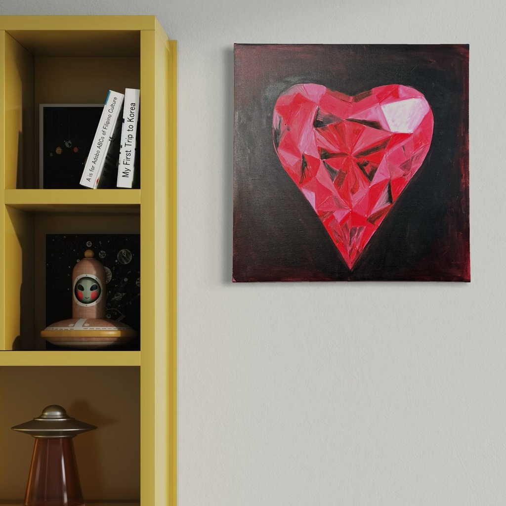 Eternal Spark of Romance | 40 cm x 40 cm x 2 cm | Original Art on Stretched Canvas