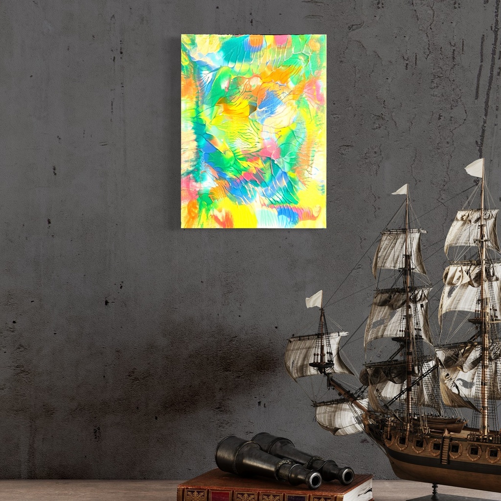 Where Color Sings in Harmony - I | 24 cm x 18 cm x 2 cm | Original Art on Stretched Canvas