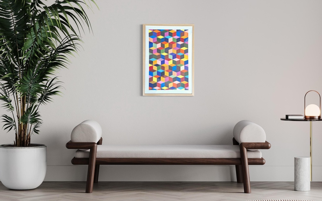 Sacred Geometry Axis | 70 cm x 50 cm x 2 cm | Original Art on Rolled Canvas