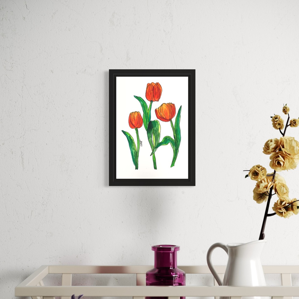 Peppy Petals - Tulipa - A5 Size TablePoster | 21 cm x 14.8 cm x 0.1 cm | Print on High Quality 300GSM Paper