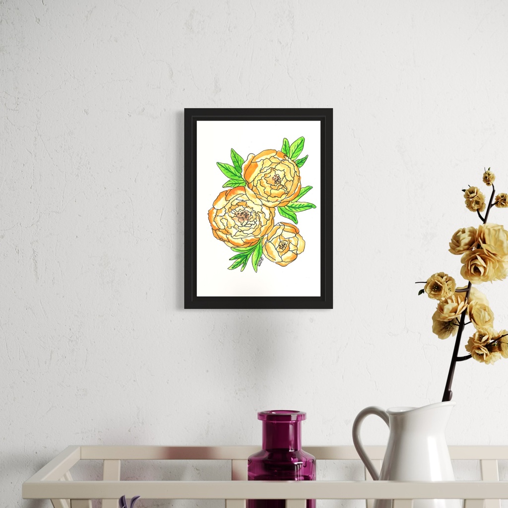 Peppy Petals - Paeonnia-Officinalis - A5 Size TablePoster | 21 cm x 14.8 cm x 0.1 cm | Print on High Quality 300GSM Paper