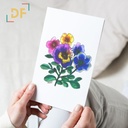 Peppy Petals - Tricolor-Viola - A6 Card | 14.8 cm x 10.5 cm x 0.1 cm | Print on High Quality 300GSM Paper