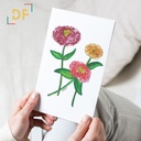 Peppy Petals - Zinnia - A6 Card | 14.8 cm x 10.5 cm x 0.1 cm | Print on High Quality 300GSM Paper