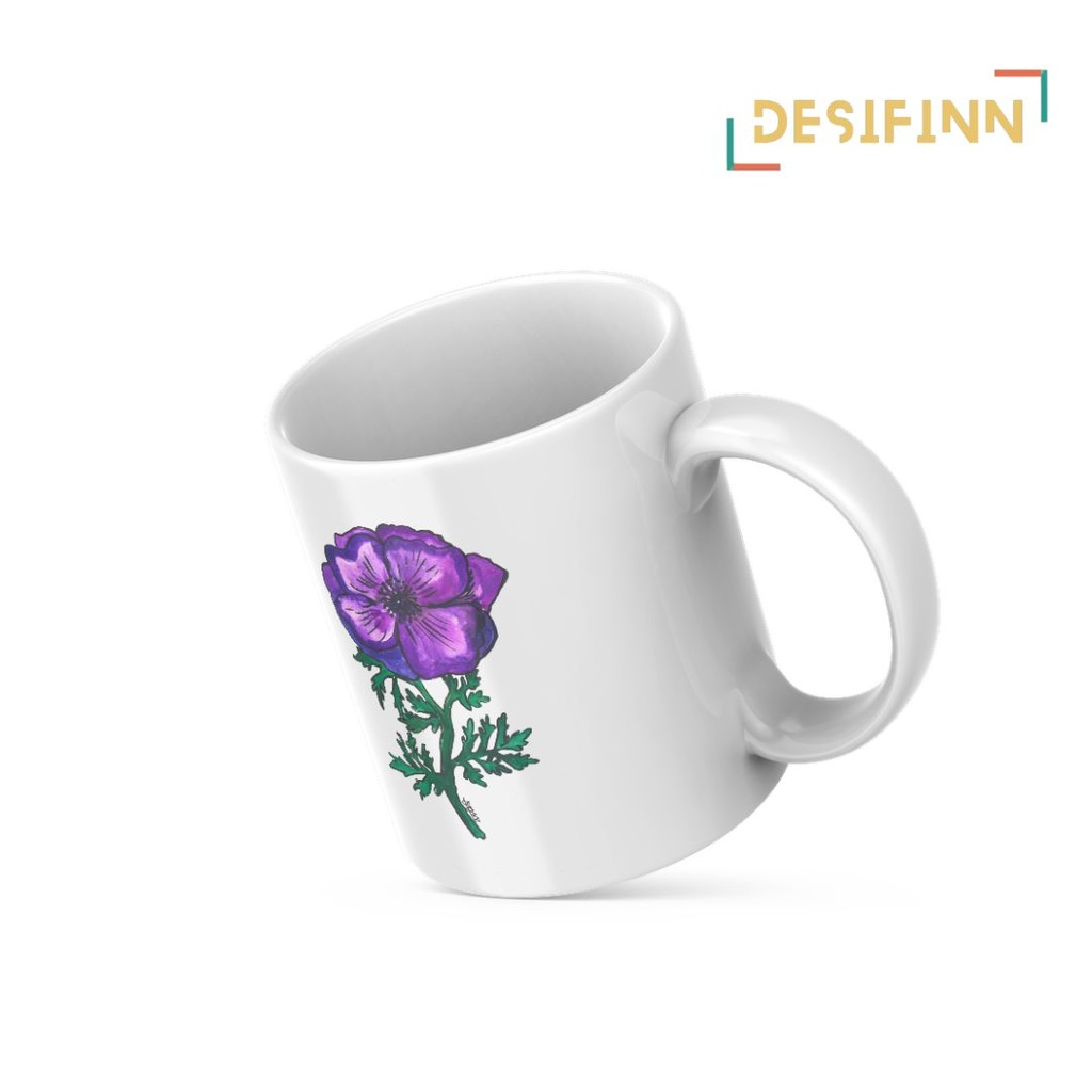 Anemona-Coronaria | Floral Printed Mug