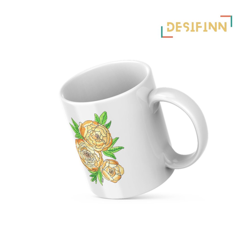 Paeonnia-Officinalis | Floral Printed Mug