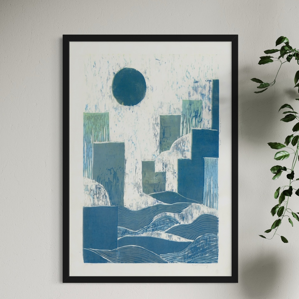 Blueprints of Tomorrow’s City - A | 65 cm x 45 cm x 0.1 cm | Original Art on Japanese Art Paper