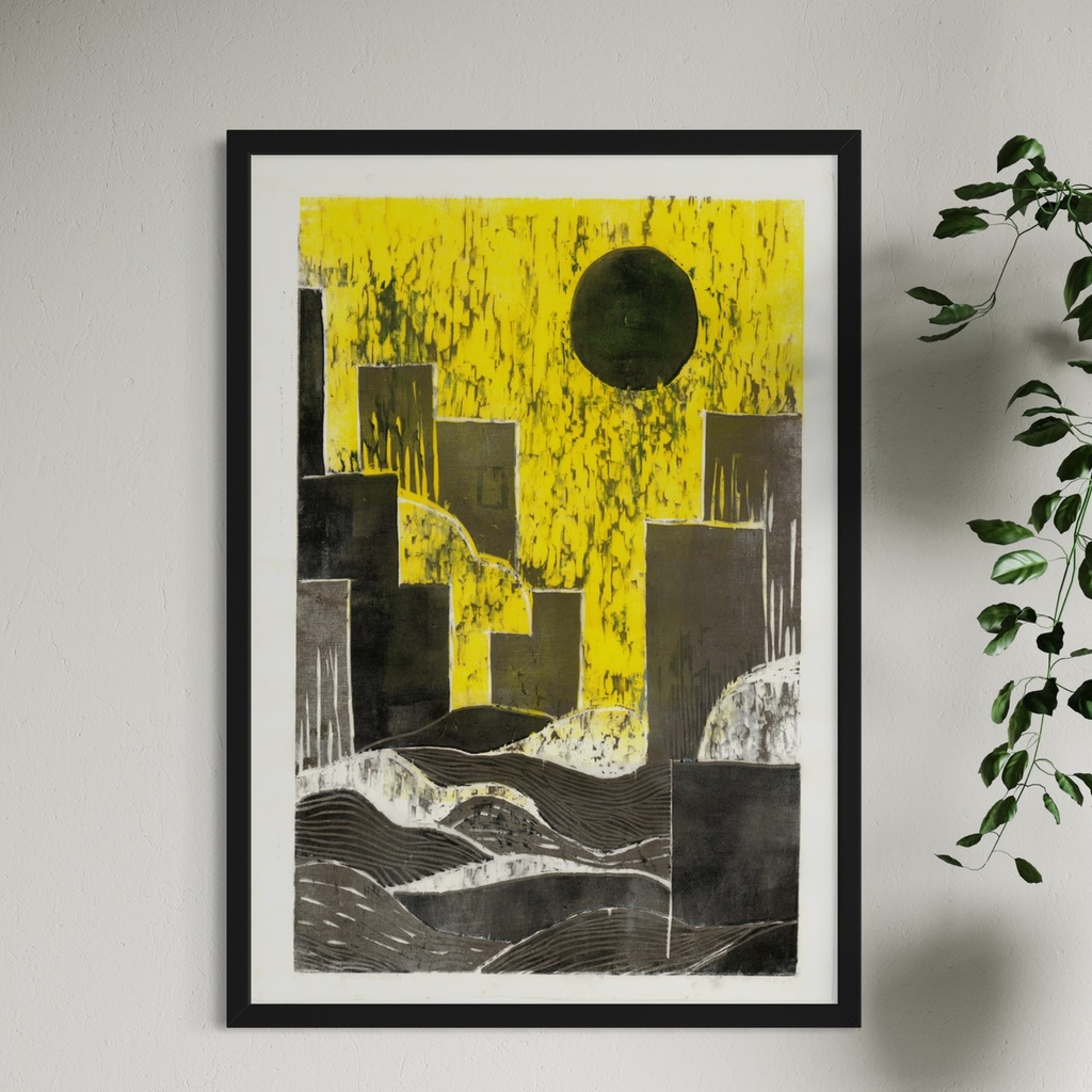 Echoes of the golden hour - A | 65 cm x 45 cm x 0.1 cm | Original Art on Japanese Art Paper