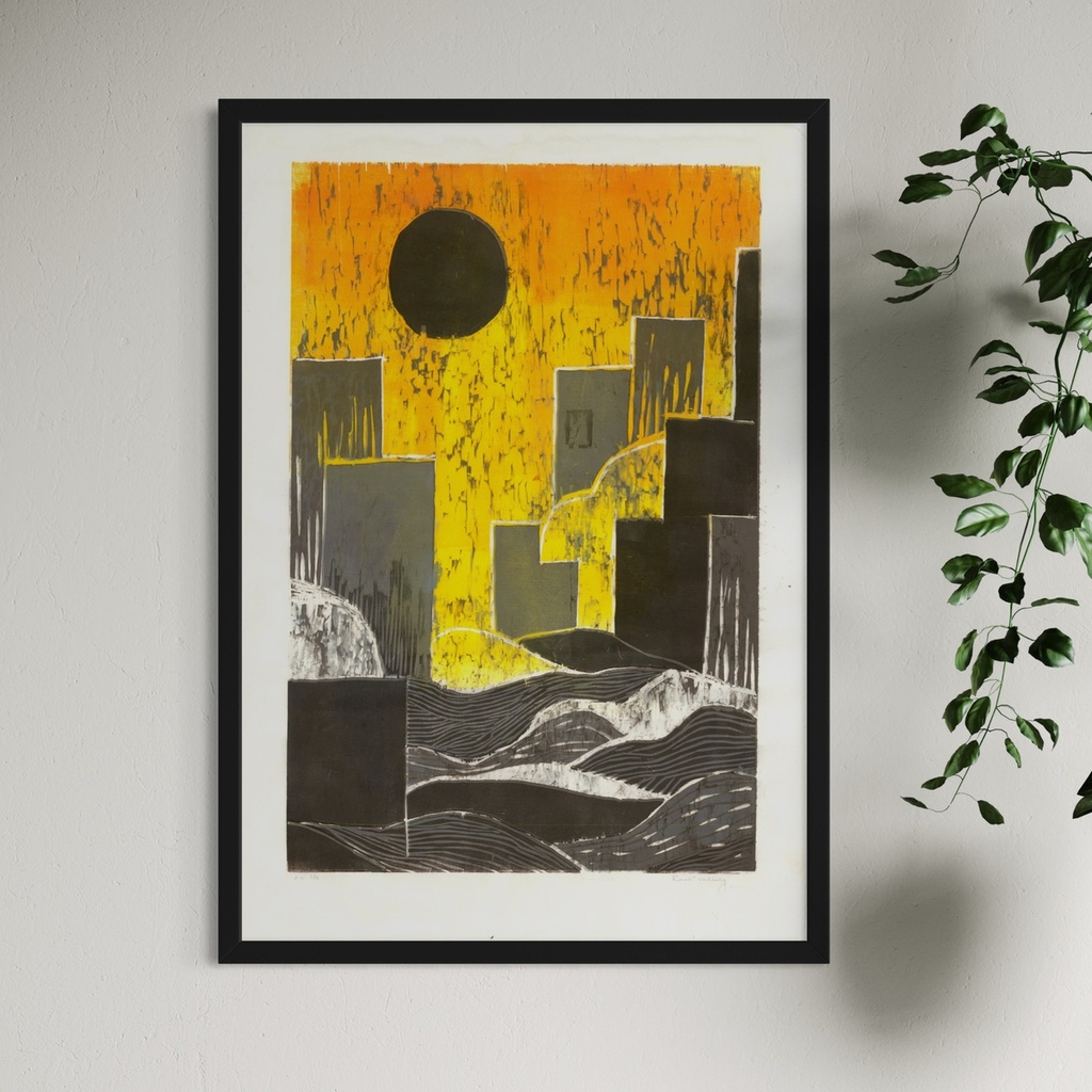 Echoes of the golden hour - B | 65 cm x 45 cm x 0.1 cm | Original Art on Japanese Art Paper