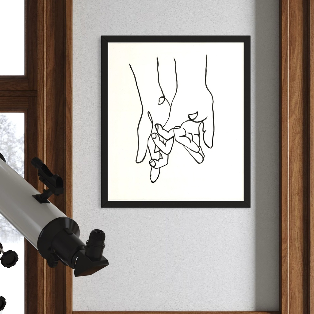 Fingers Interlocked, Hearts Connected | 70 cm x 60 cm x 0.1 cm | Original Art on Rolled Canvas