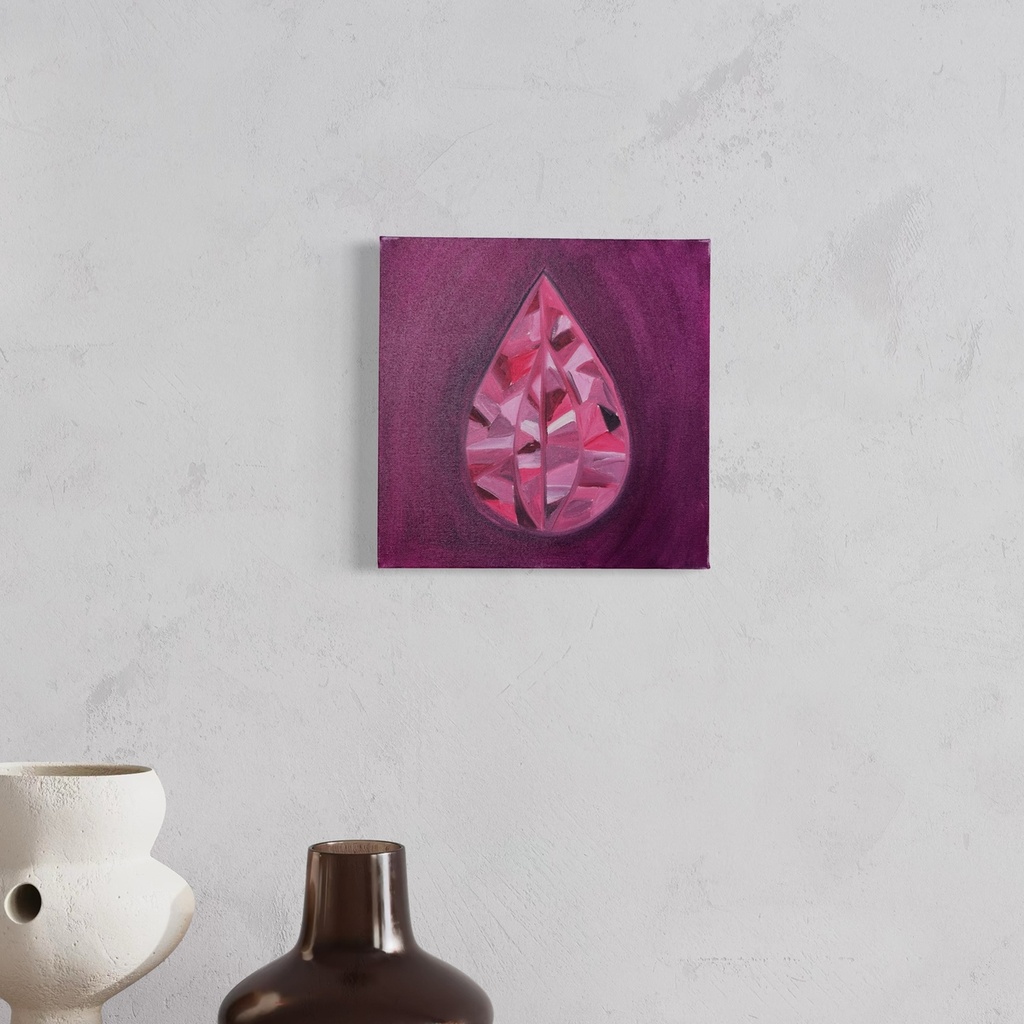Blush of a Diamond Tear | 30 cm x 30 cm x 3 cm | Original Art on Stretched Canvas