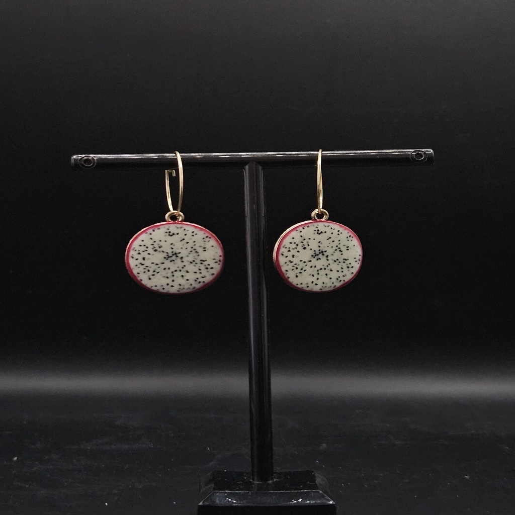Dragon fruit Delight Hoop Earrings | Fruit Earrings |  Women's Earrings