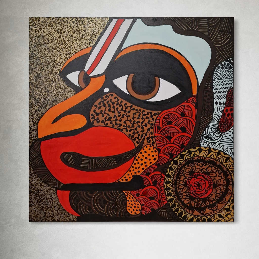 Sankat Mochan: The Remover of Troubles | 80 cm x 80 cm x 2 cm | Original Art on Stretched Canvas