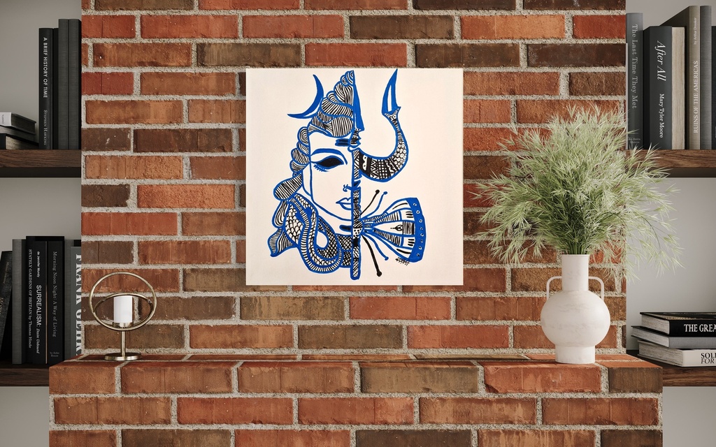 Har Har Mahadev – We Are All Divine | 40 cm x 40 cm x 2 cm | Original Art on Stretched Canvas