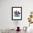 Peppy Petals - Tricolor-Viola - A5 Size TablePoster | 21 cm x 14.8 cm x 0.1 cm | Print on High Quality 300GSM Paper