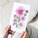 Peppy Petals - Cosmos-Bipinnatus - A6 Card | 14.8 cm x 10.5 cm x 0.1 cm | Print on High Quality 300GSM Paper