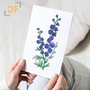 Peppy Petals - Delphinium-Belladonna - A6 Card | 14.8 cm x 10.5 cm x 0.1 cm | Print on High Quality 300GSM Paper