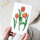 Peppy Petals - Tulipa - A6 Card | 14.8 cm x 10.5 cm x 0.1 cm | Print on High Quality 300GSM Paper