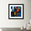 Bold Strokes in Azure | 20 cm x 20 cm x 0.1 cm | Original Art on Rolled Canvas