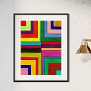 Chromatic Corners: Where Colors Find Balance | 60 cm x 45 cm x 0.1 cm | Original Art on Rolled Canvas